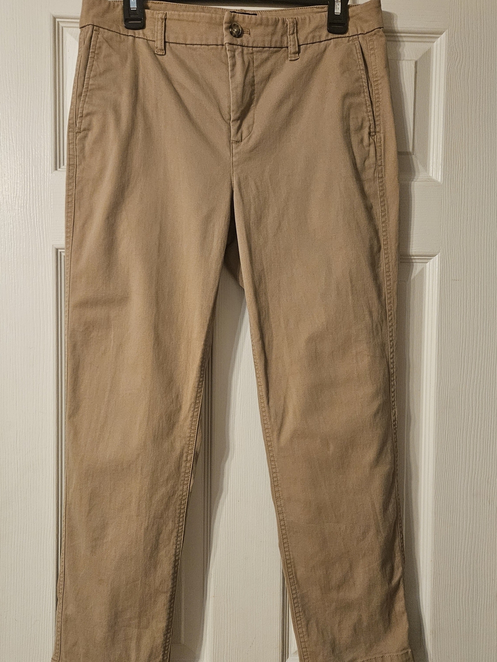Jcrew Pants Tan Khaki Comfortable Flexible Fit Women's Sz 8 Chino High Rise